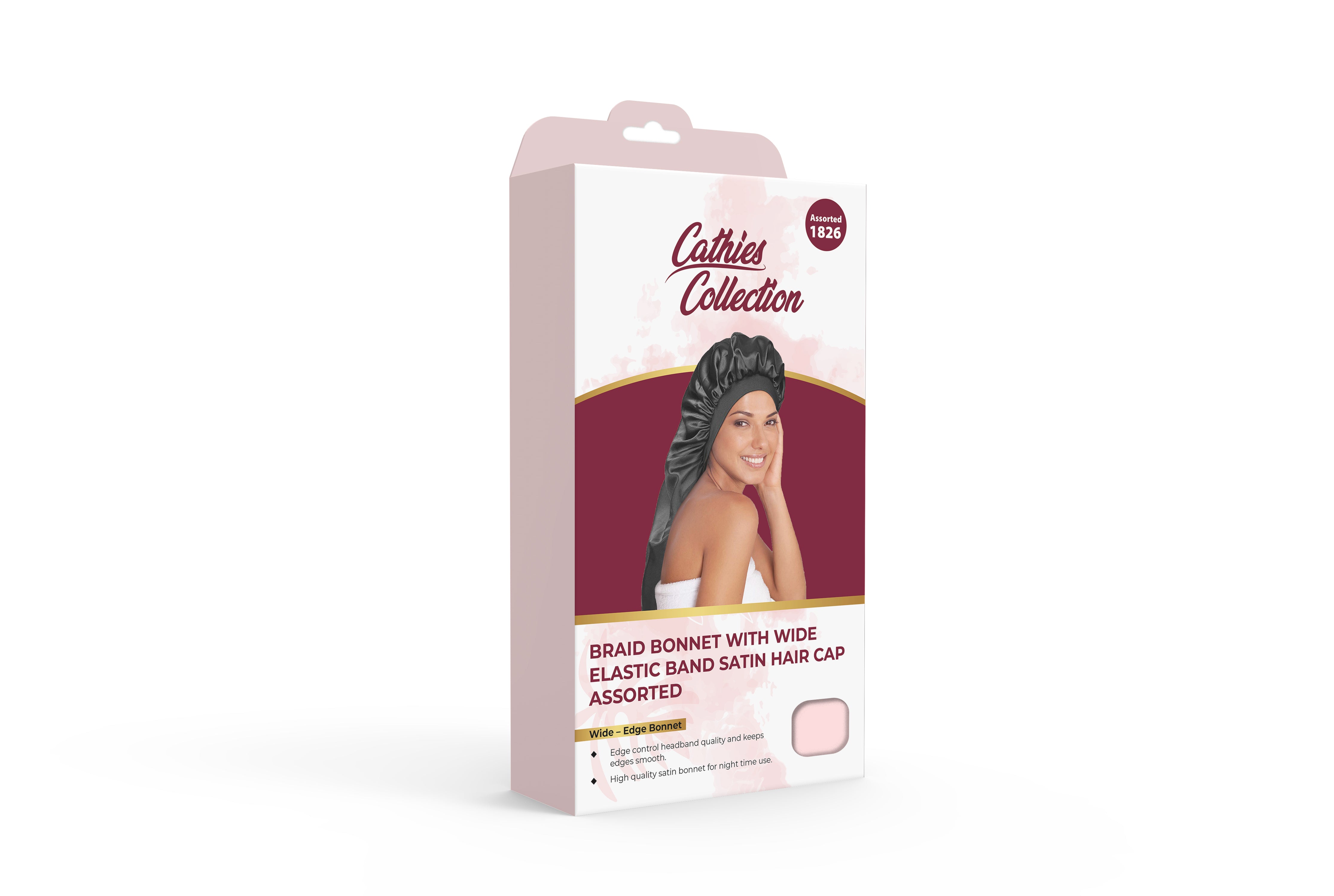 Cathies Collection Braid Satin Extra Wide Edge Bonnet #1826